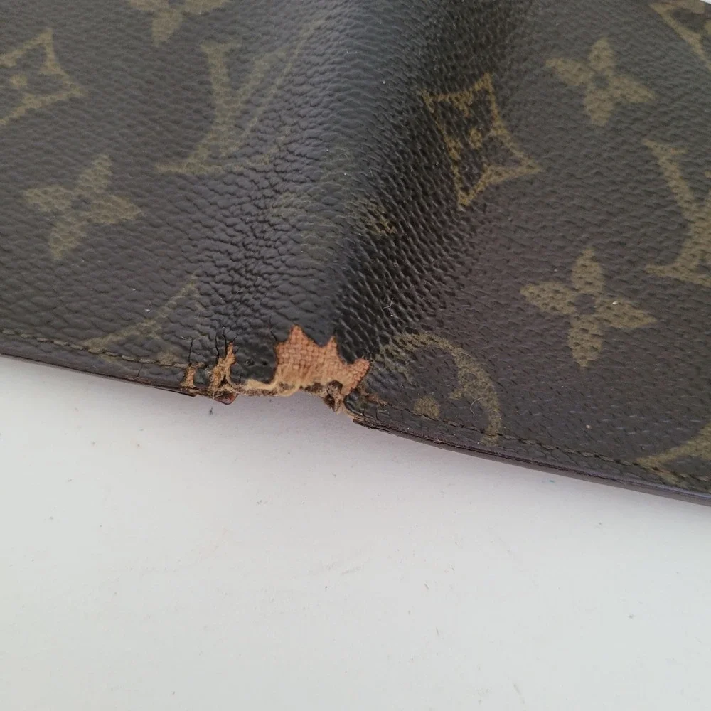 Louis Vuitton Monogram‎ Bifold Wallet with ID Window Brown Canvas Vintage